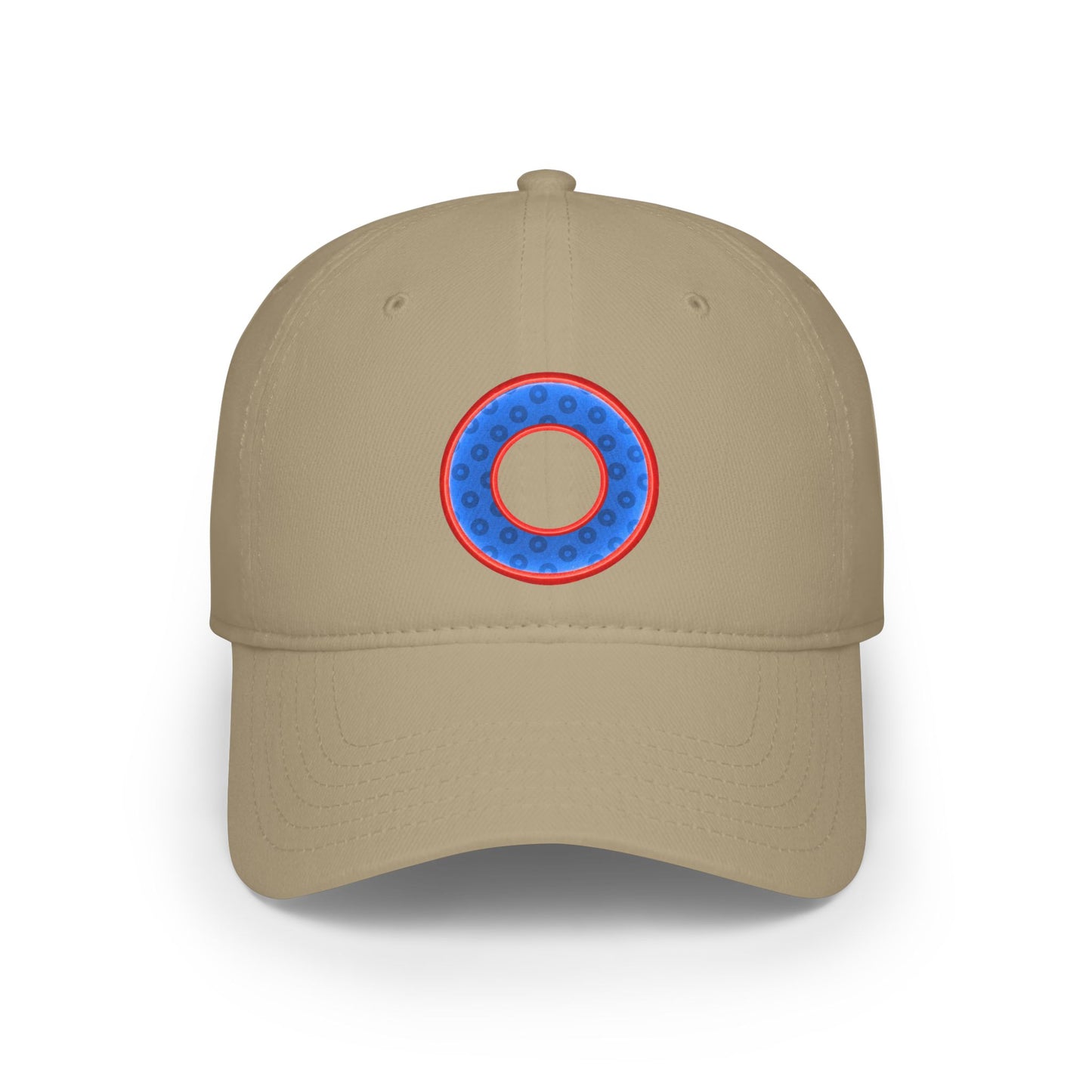 Lumpy Donut Baseball Cap - "Plain Paradoxical Wide Mouth Donut Cap" - paradoxical blue/red wide mouth donut w/ - variant 1