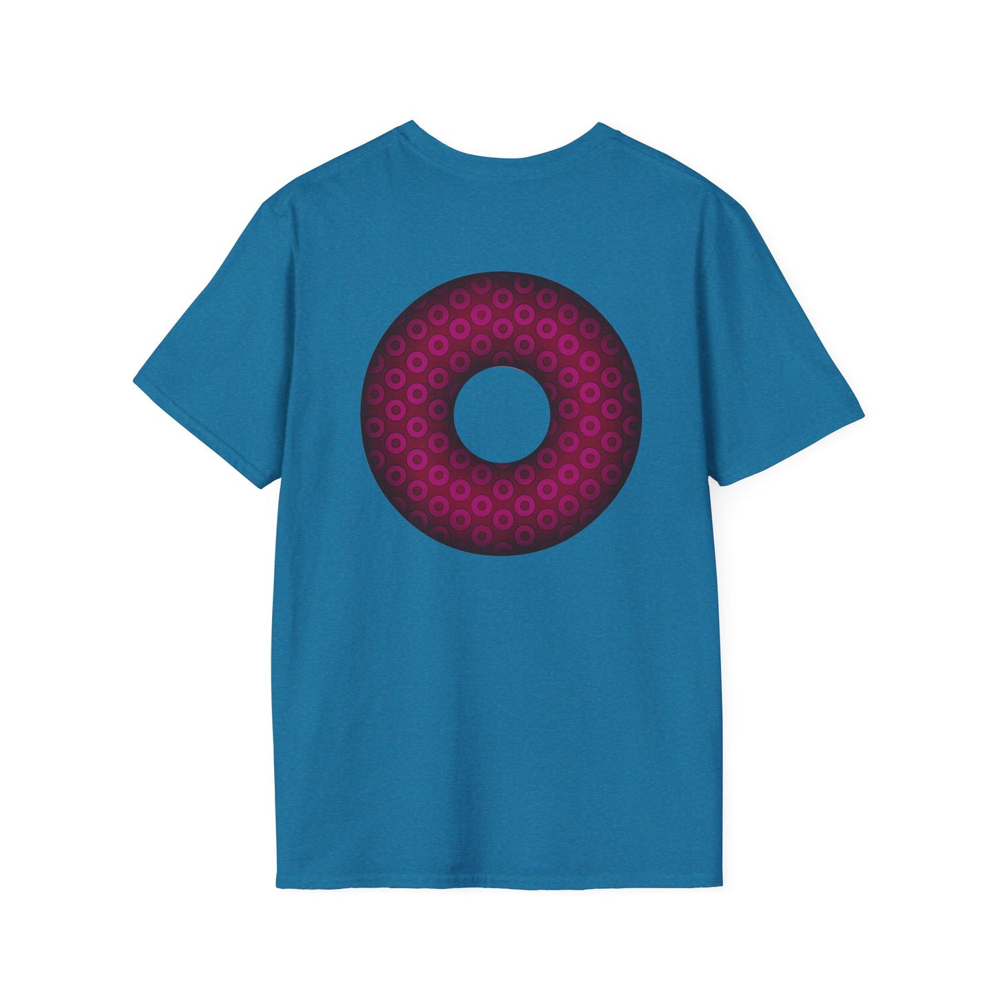 Plain Donuts/Unisex Soft-Style - "Plain Paradoxical Grided Donuts" - dark magenta/burgundy donuts