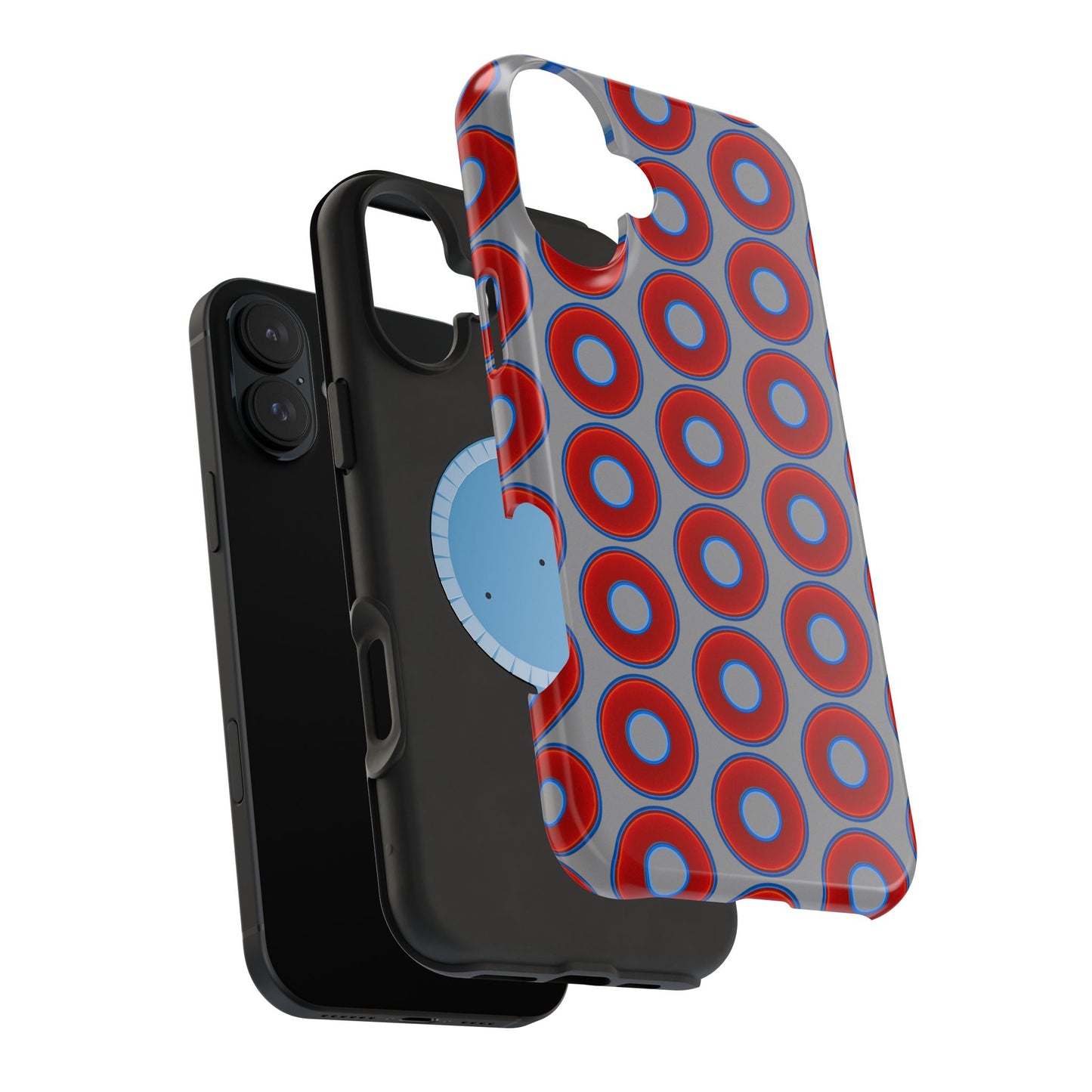 Magnetic Tough Donut Case - red vivid donut print w/gray background