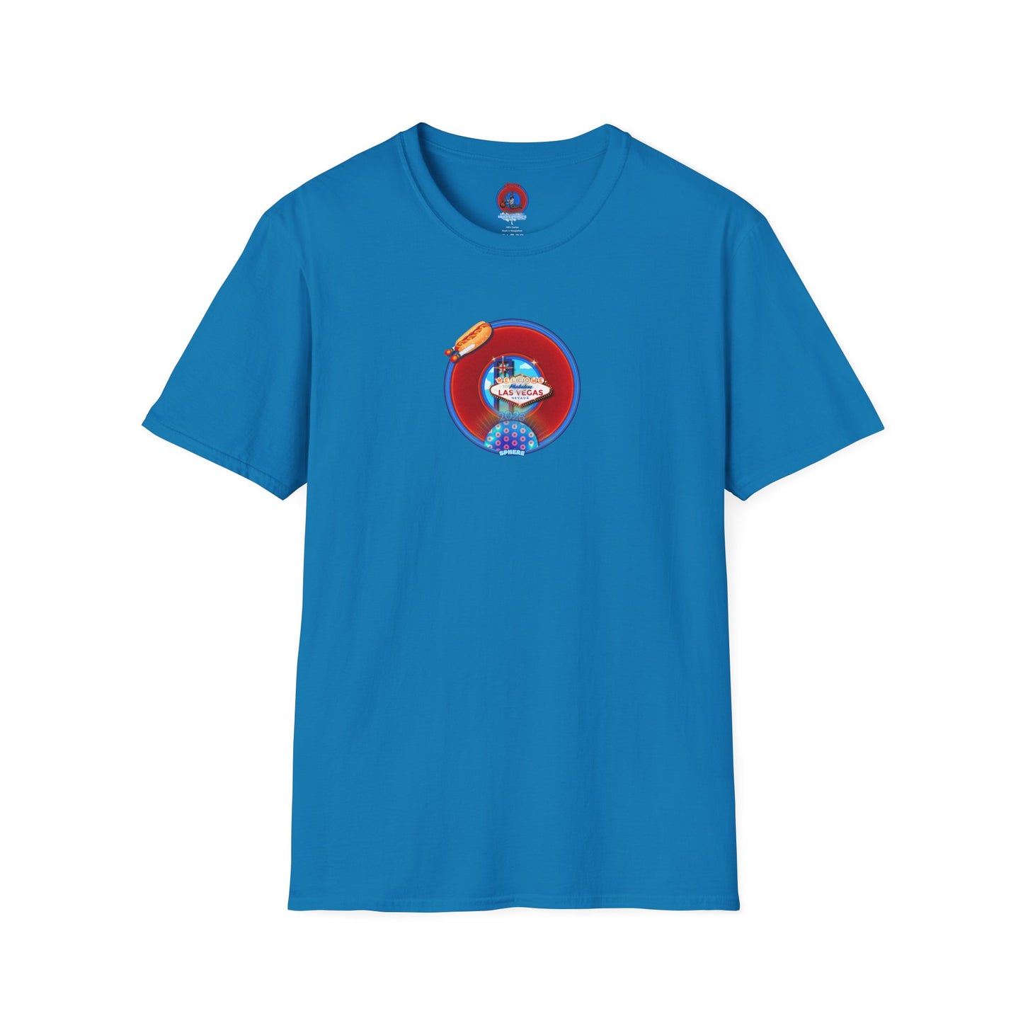 Classic Donut Tee - Unisex Soft-Style - "Viva Las Vegas Donut" -  vivid red donut w/raw dogger - variant 4