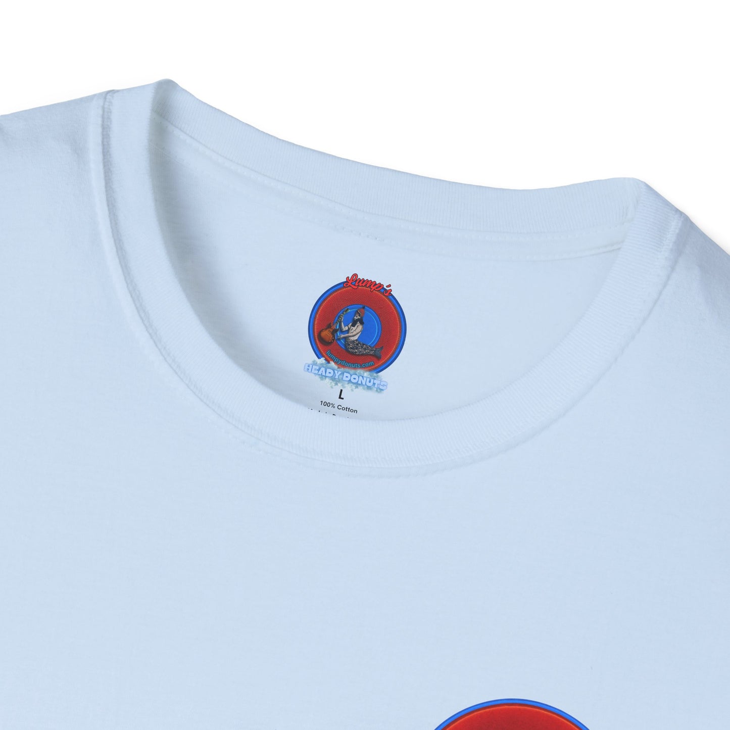 Classic Donut Tee - Unisex Soft-Style - "Little Baby Rutherford's Splendorous Tee" - vivid red donut