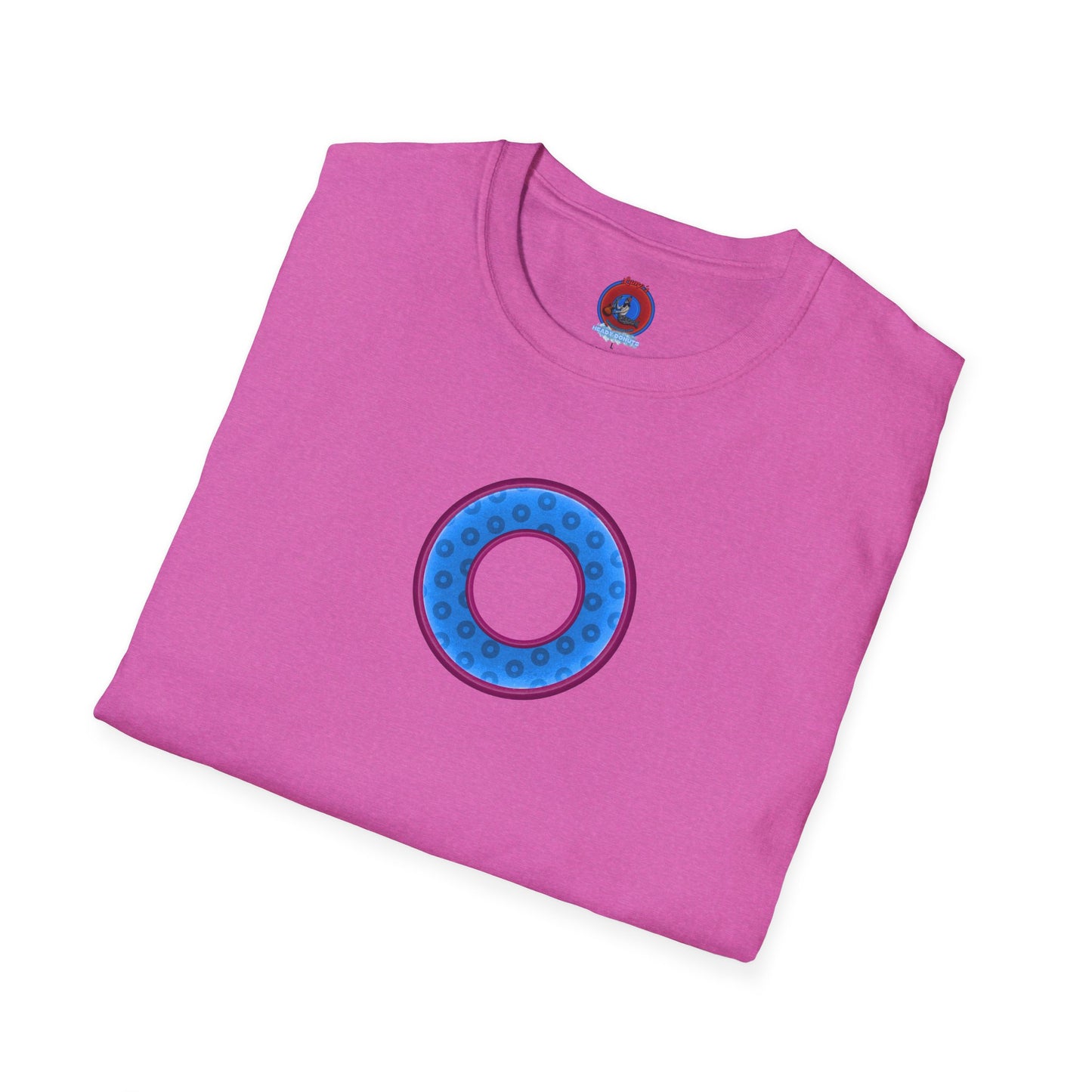 Plain Donuts/Unisex Soft-Style - "Plain Wide Mouthed Paradoxical Donuts" - light blue/dark magenta donuts