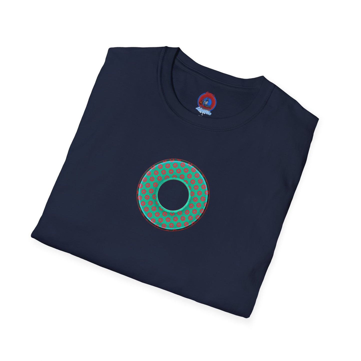Plain Donuts/Unisex Soft-Style - "Plain Electric Paradoxical Donuts" - light green/red donuts