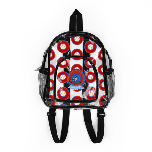 Lumpy Clear Pack/Concert Buddy - "Sam Horn's Backpack" - Phenway Edition - vivid red baseball donuts