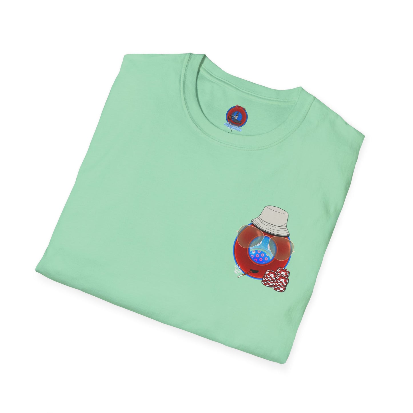 Classic Donut Tee - Unisex Soft-Style - "Gonzo Donut - Fear and Loathing in Gamehendge" - vivid red donut