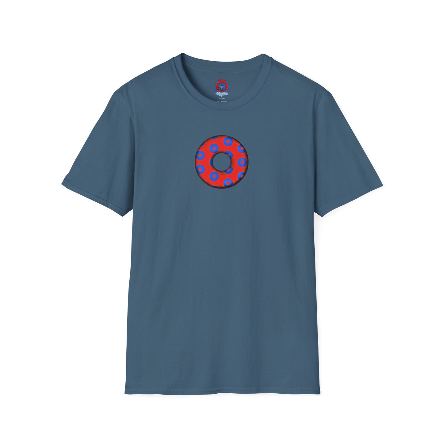 Plain Donuts/Unisex Soft-Style - "Plain Blimpy Paradoxical Donuts" - red/blue donuts