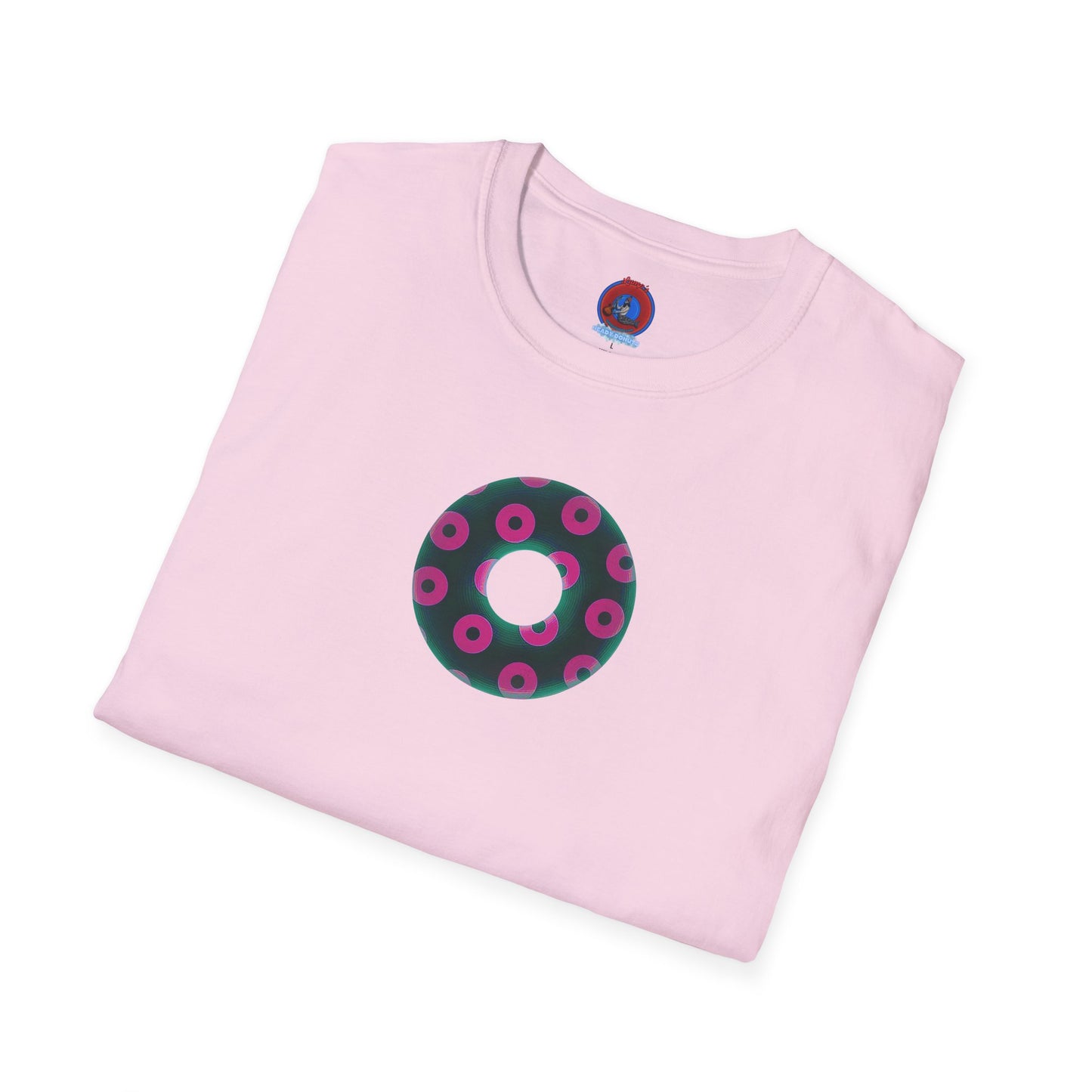 Plain Donuts/Unisex Soft-Style - "Plain Blimpy Paradoxical Donuts" - dark green/magenta donuts