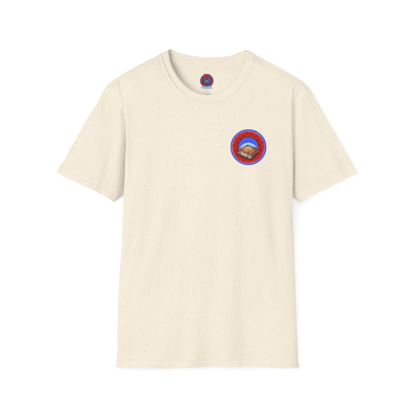 Classic Donut Tee - Unisex Soft-Style - "Read the F'ing Donut Book" - paradoxical widemouthed red/blue donut - variant 2