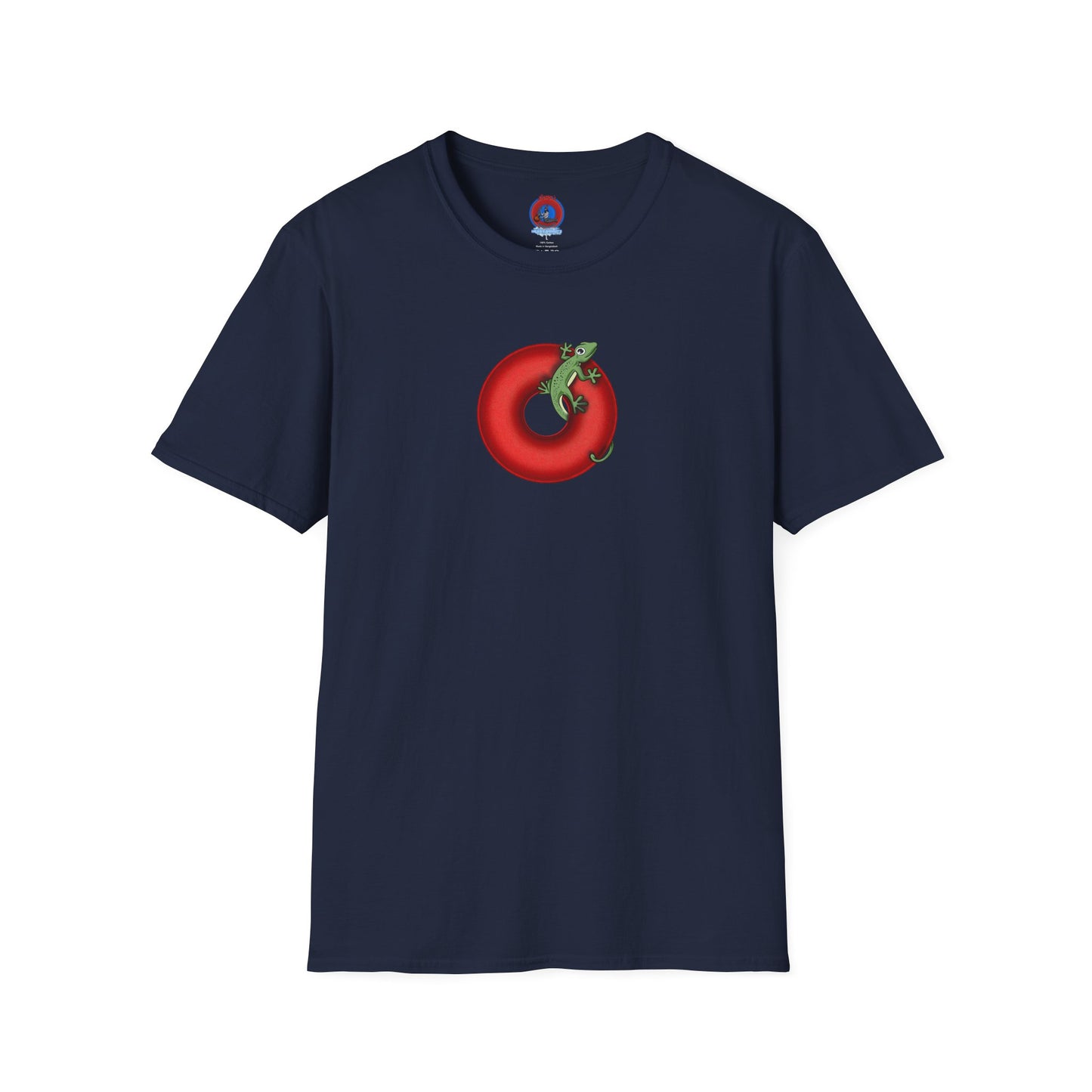 Classic Donut Tee - Unisex Soft-Style - "Practically Extinct Tee Shirt" - plump vivid red donut - variant 1