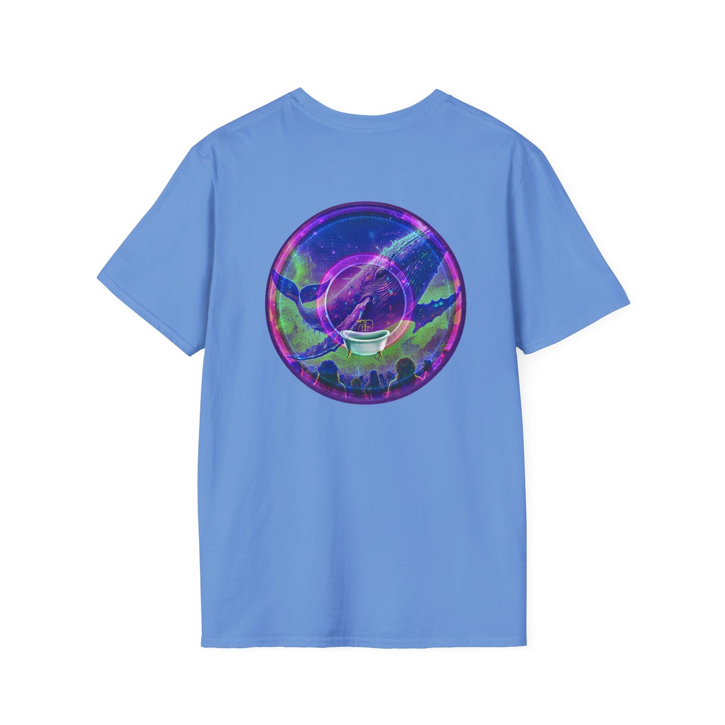 Classic Donut Tee - Unisex Soft-Style - "A Purple Humpback Whale of a Good Time" - variant 2 - purple picture donut