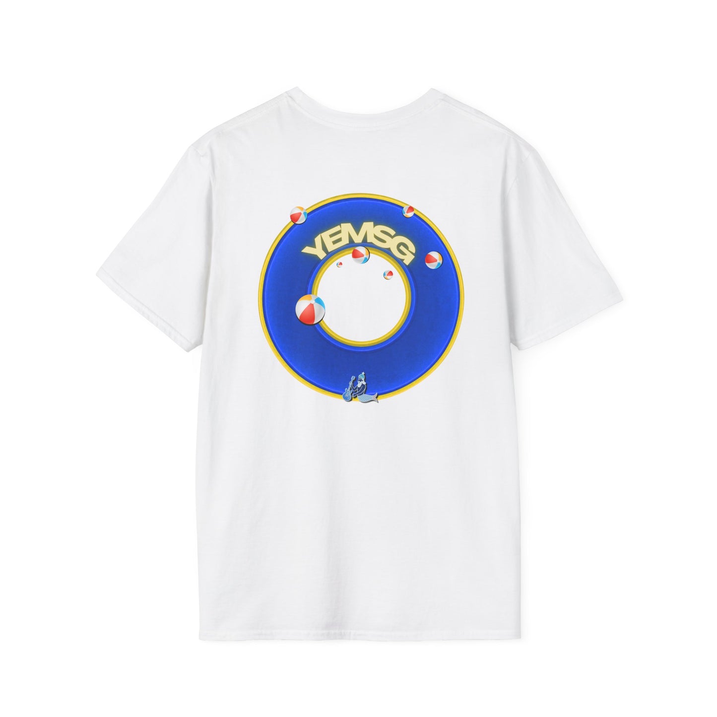 Donut Tee - Unisex Soft-Style - "The Donut's Secret Ingredient? MSG" - vivid blue/yellow donut - variant 2