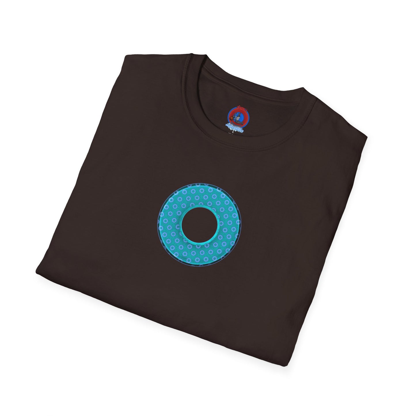 Plain Donuts/Unisex Soft-Style - "Plain Electric Paradoxical Donuts" - light teal/purple donuts