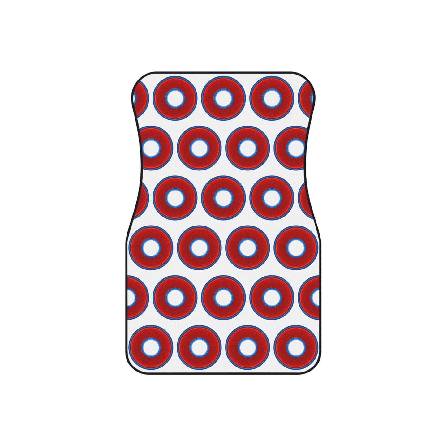 Contacted Car Mats - Set of 2/Front - vivid donut print w/white background