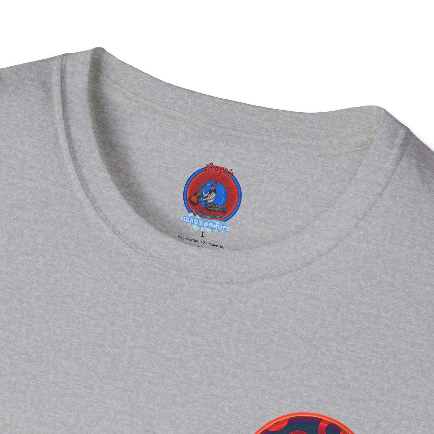 Classic Donut Tee - Unisex Soft-Style - "Wooked Cream - YEMSG Donut " -purple/red rustic paradox donut - variant 3
