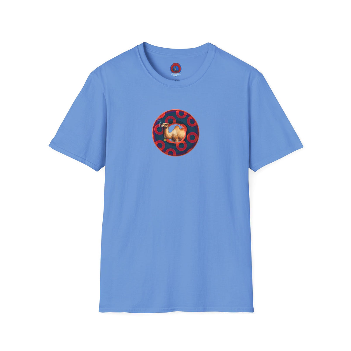 Classic Donut Tee - Unisex Soft-Style - "Joe Camel's Super Cool Donut" - rustic paradox donut - dark navy/red donuts