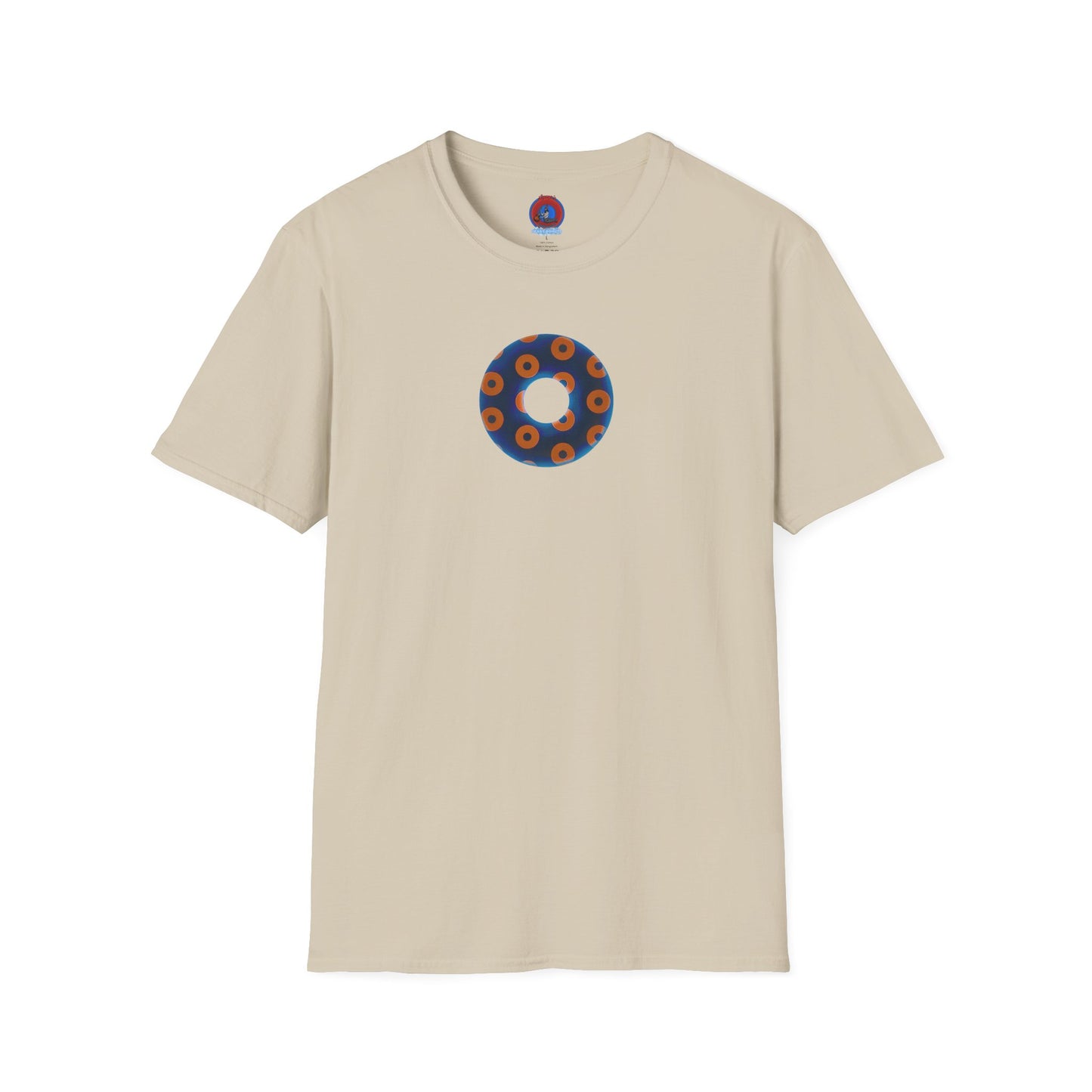Plain Donuts/Unisex Soft-Style - "Plain Blimpy Paradoxical Donuts" - dark royal blue/orange donuts