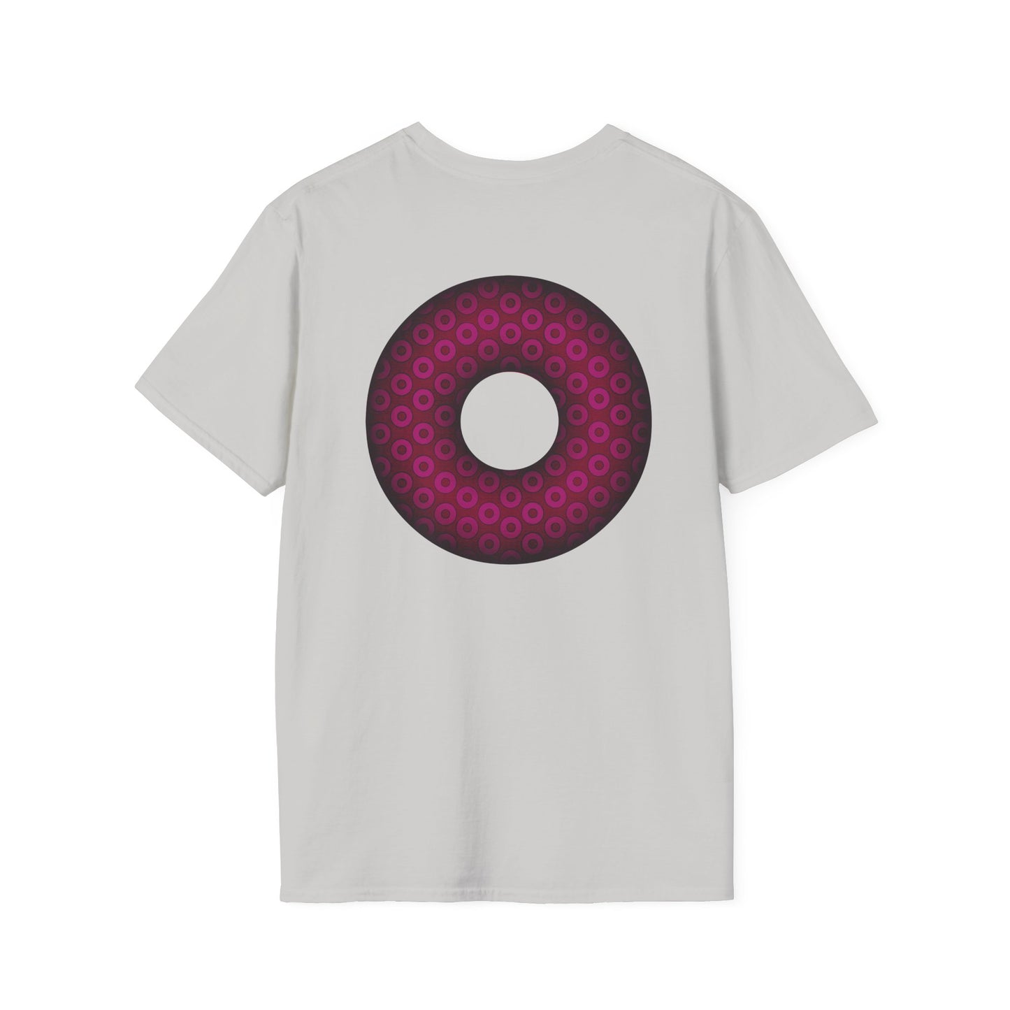 Plain Donuts/Unisex Soft-Style - "Plain Paradoxical Grided Donuts" - dark magenta/burgundy donuts