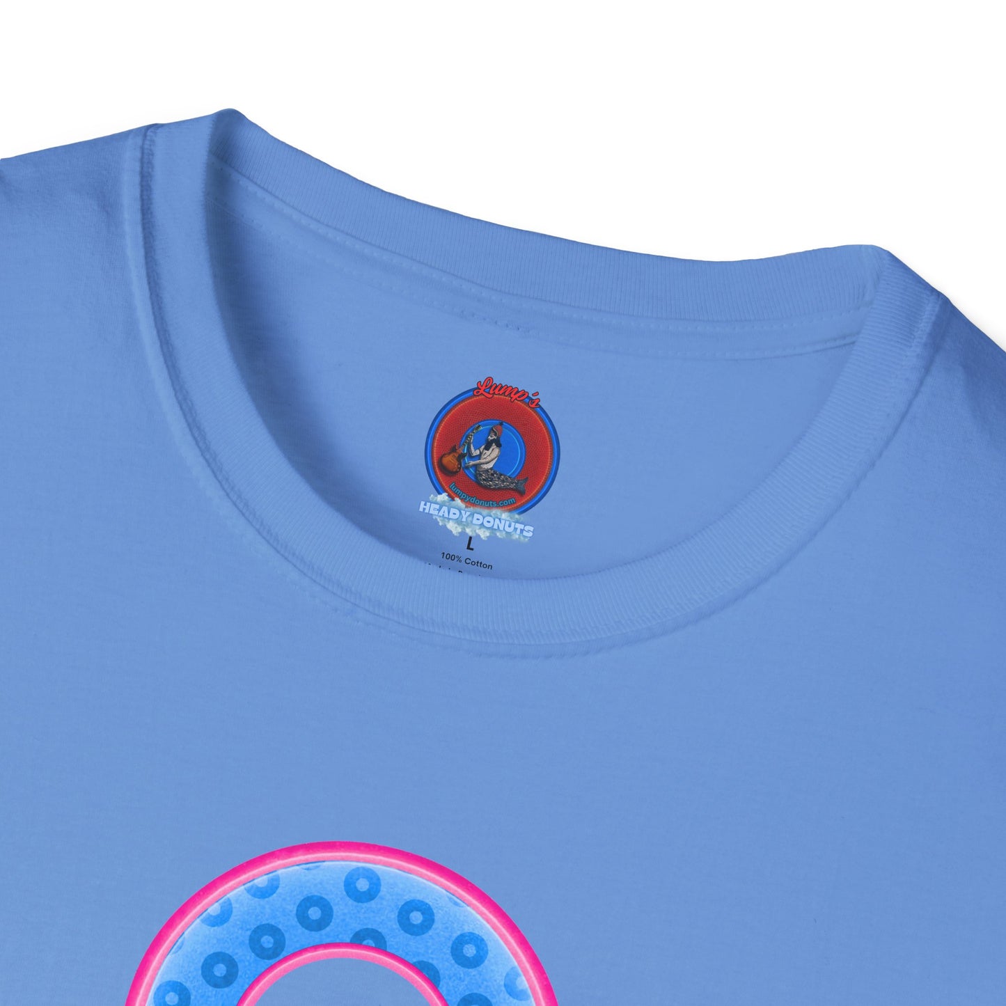 Plain Donuts/Unisex Soft-Style - "Plain Wide Mouthed Paradoxical Donuts" - light blue/pink donuts