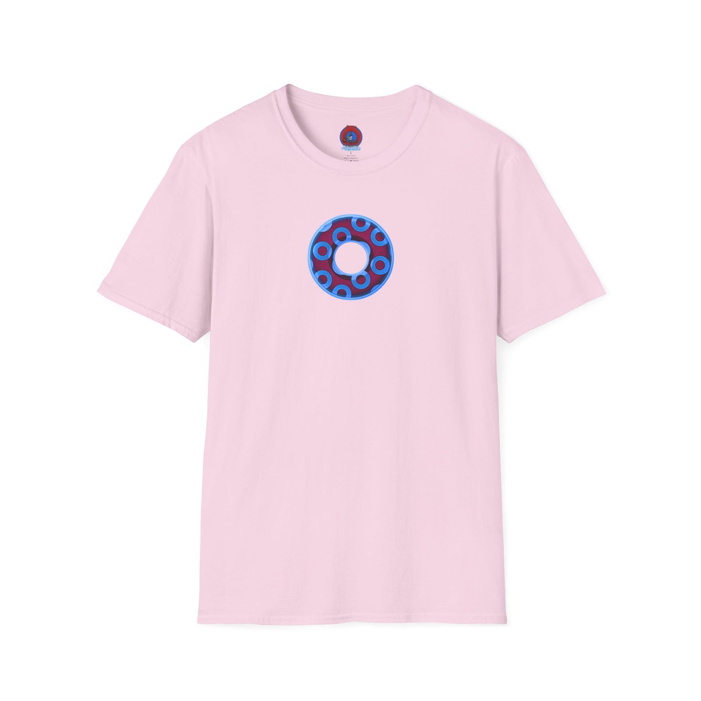 Plain Donuts/Unisex Soft-Style - "Plain Rustic Paradoxical Donuts" - light blue/burgundy donuts