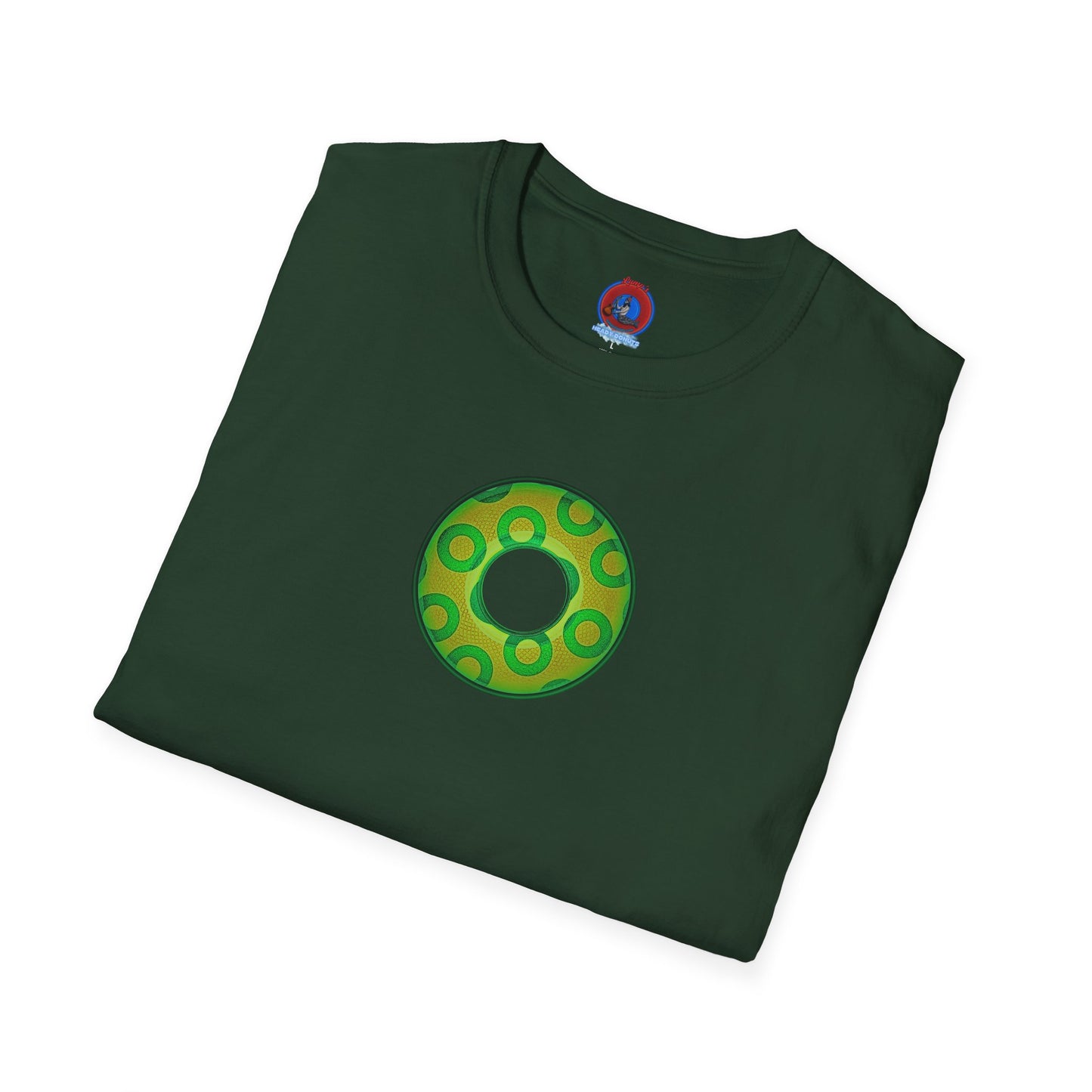 Plain Donuts/Unisex Soft-Style - "Plain Rustic Paradoxical Donuts" - gold/light green donuts