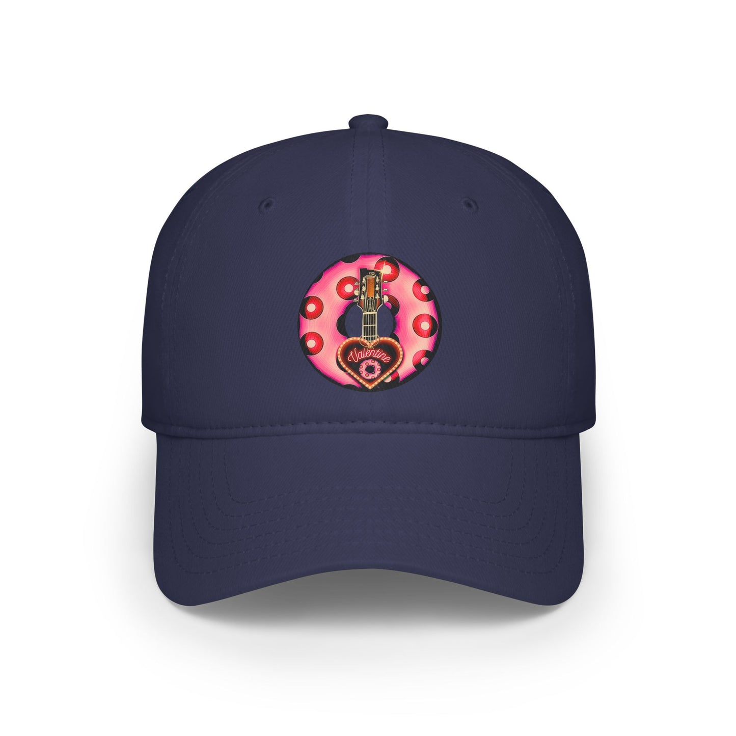 Lumpy Donut Baseball Cap - "Would You Be My Donut?" - paradoxical hot pink/red blimpy donut w/ - variant 1