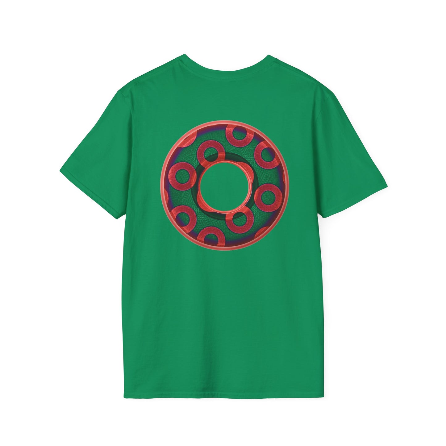 Plain Donuts/Unisex Soft-Style - "Plain Rustic Paradoxical Donuts" - green/red donuts
