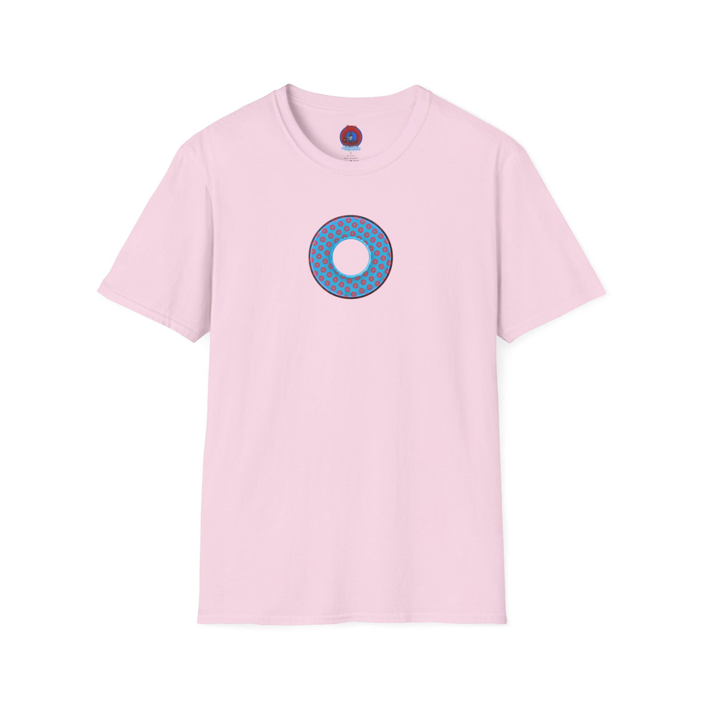 Plain Donuts/Unisex Soft-Style - "Plain Electric Paradoxical Donuts" - light blue/red donuts