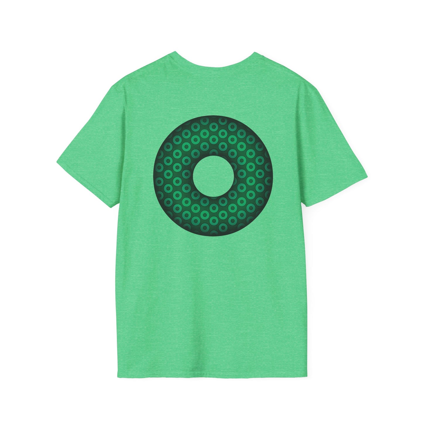 Plain Donuts/Unisex Soft-Style - "Plain Paradoxical Grided Donuts" - green/dark green donuts