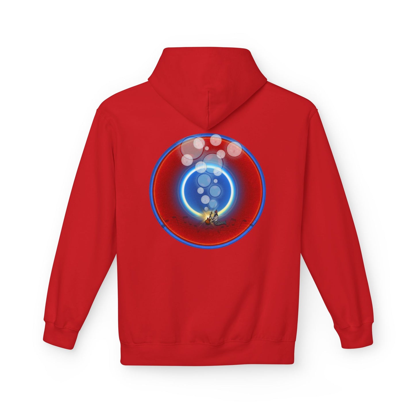 Fleece Harry Hoodies [Midweight Soft-style] - "The Bubbler's Donut" - w/rustic red donuts