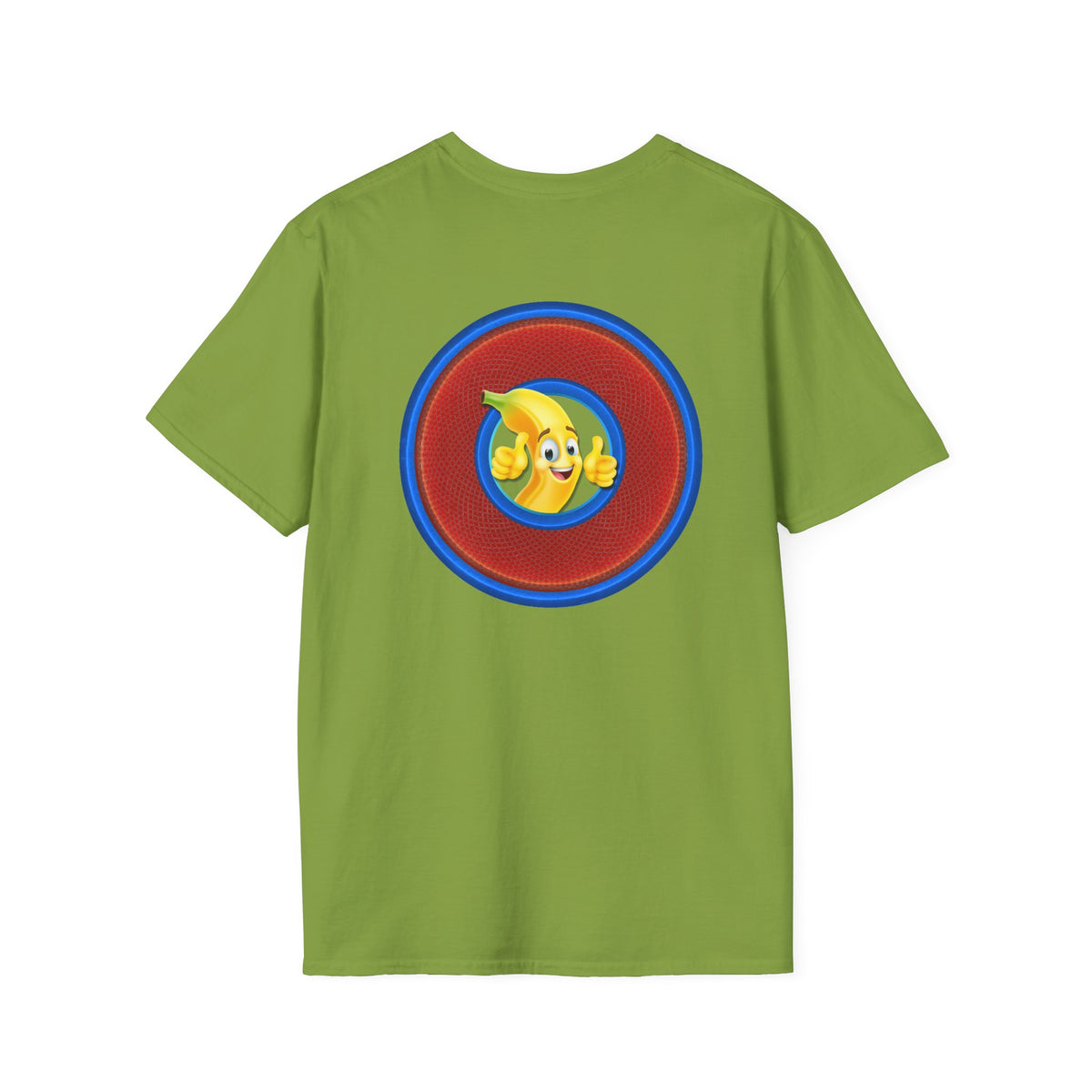 Classic Donut Tee - Unisex Soft-Style - "Dis sheet, it's bananas!" - series 1.0 - variant 6 - traditional red/blue donut