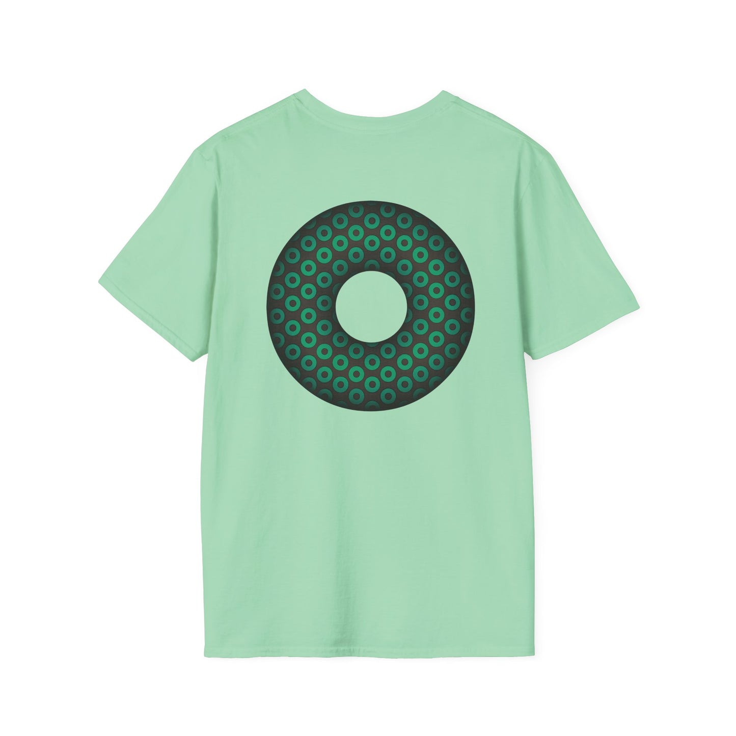Plain Donuts/Unisex Soft-Style - "Plain Paradoxical Grided Donuts" - green/dark gray donuts