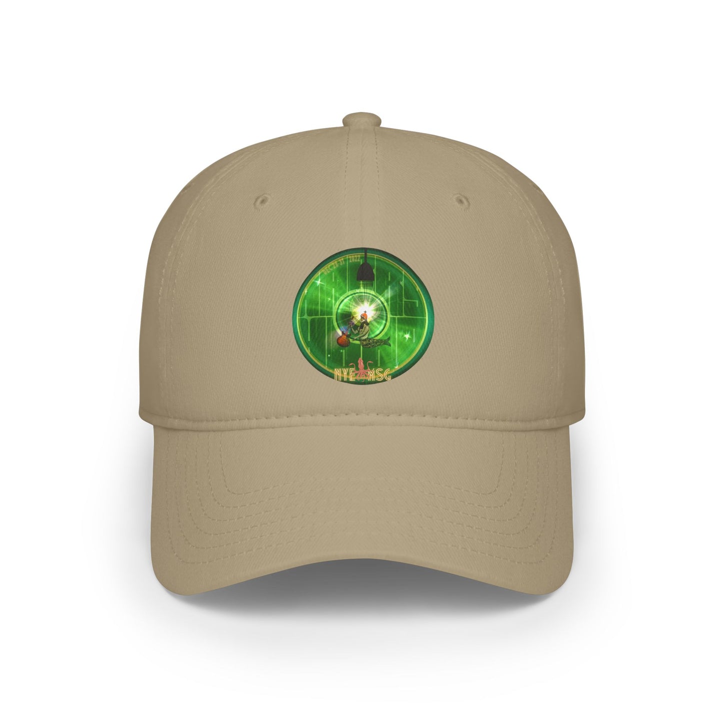 Lumpy Donut Baseball Cap - "There was a party Dec 28-31, 2022 - now tell me where were you" - vivid green word donut w/