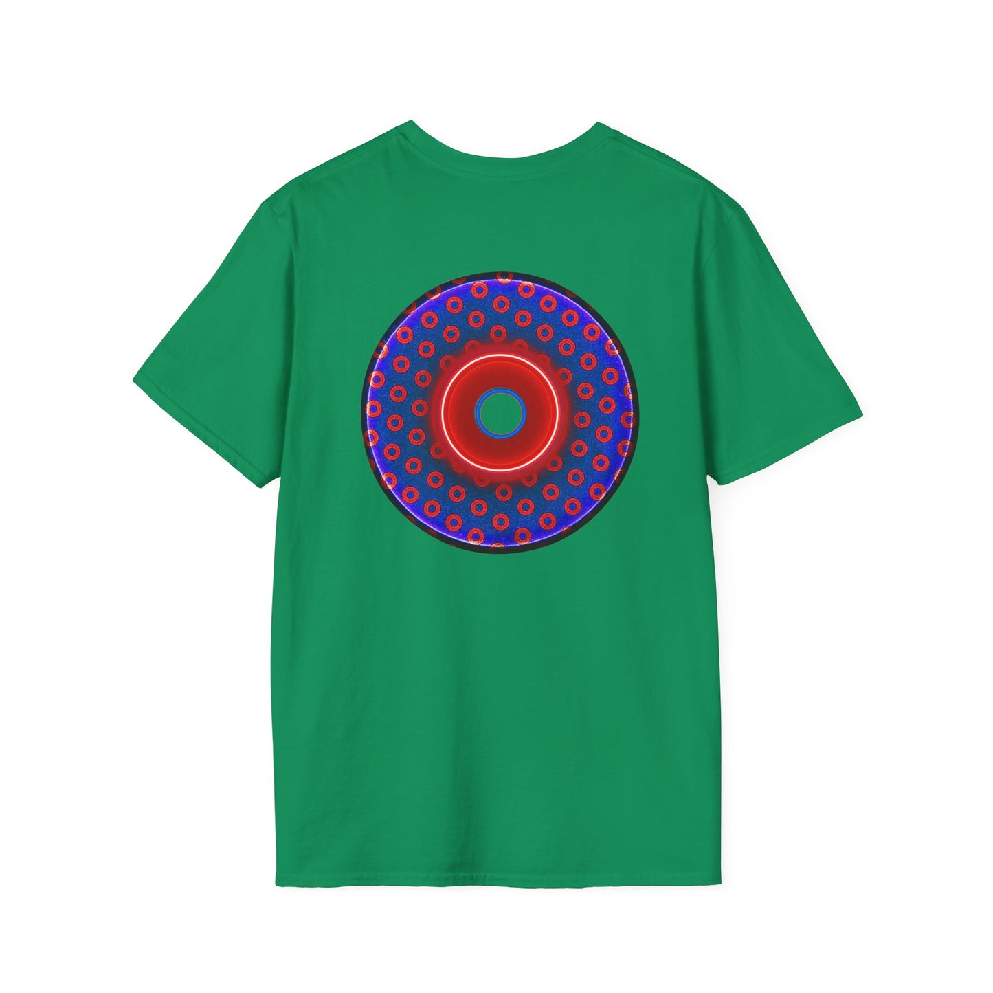 Classic Donut Tee - Unisex Soft-Style - "Vivid Donut inside a Paradox Donut" - blue/red electric paradox donut - variant 1