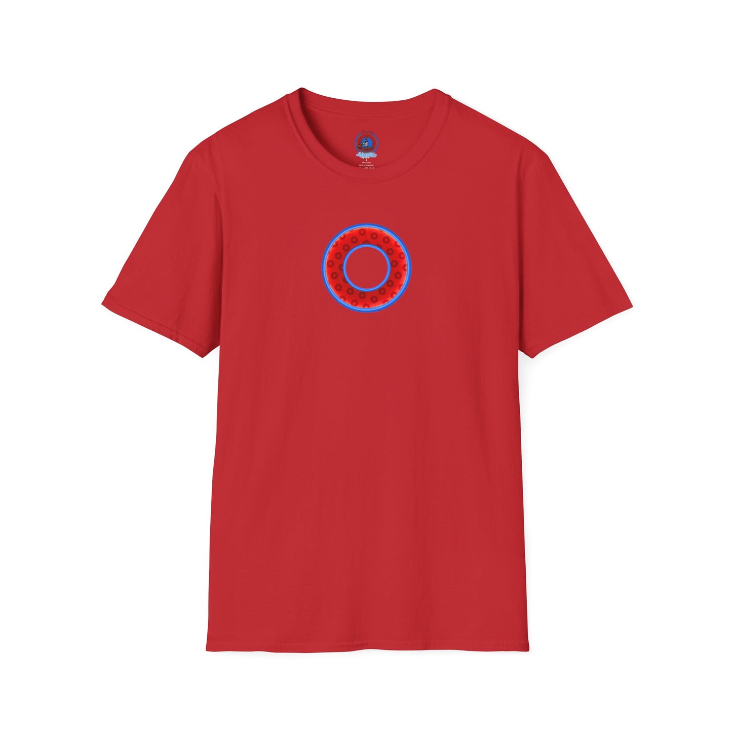 Plain Donuts/Unisex Soft-Style - "Plain Wide Mouthed Paradoxical Donuts" - red/medium royal blue donuts