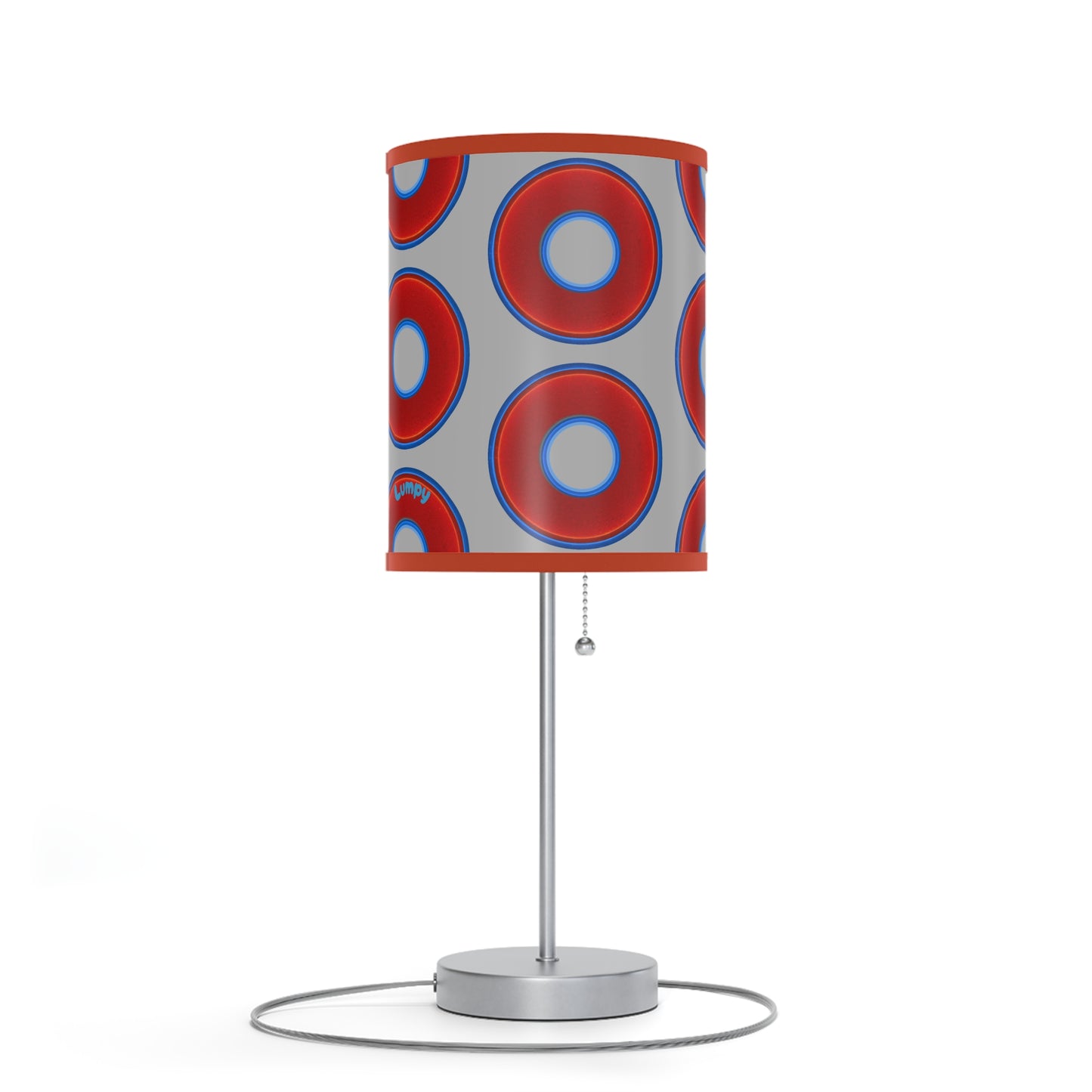 Lumpy Accent Lamps - red vivid donuts w/light gray background