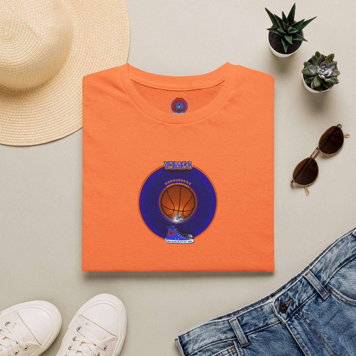 Classic Donut Tee - Unisex Soft-Style - "Diedrich Knickerbocker's Donut" - vivid blue/orange donut - variant 1