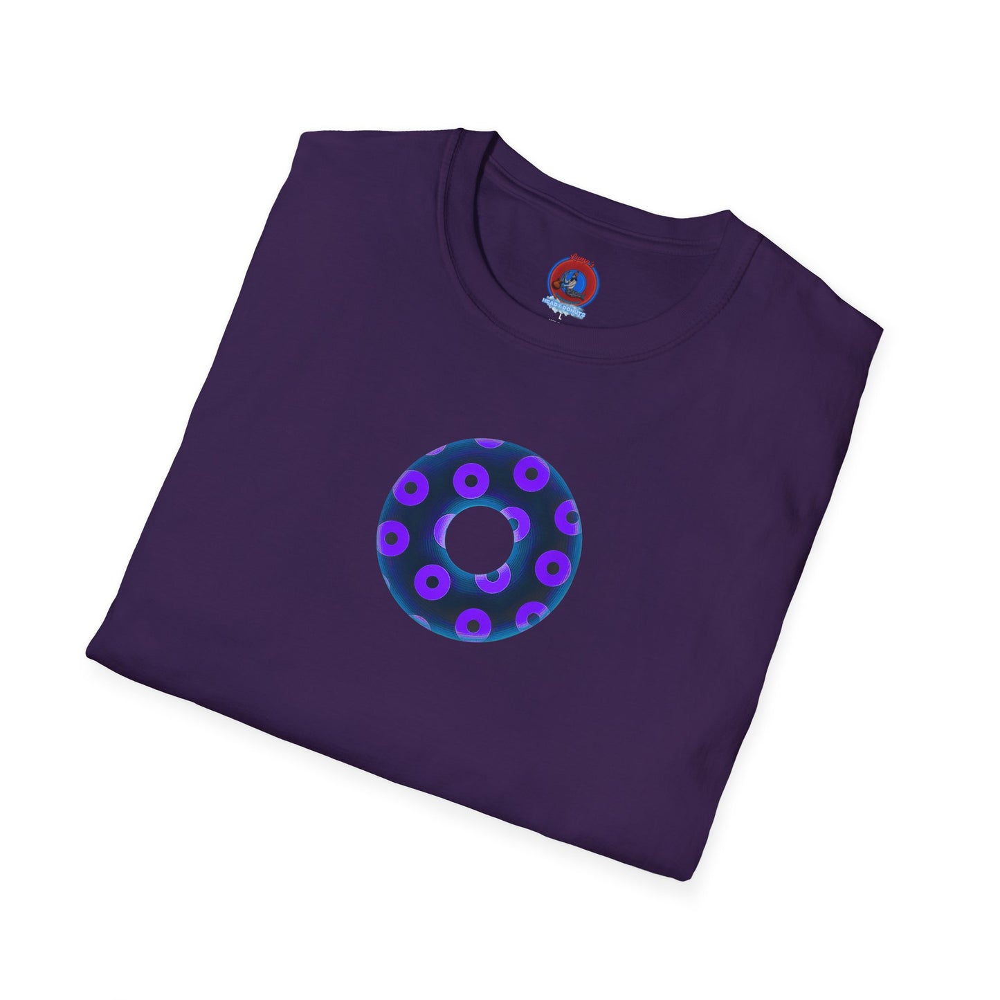 Plain Donuts/Unisex Soft-Style - "Plain Blimpy Paradoxical Donuts" - dark steel blue/vivd dark purple donuts