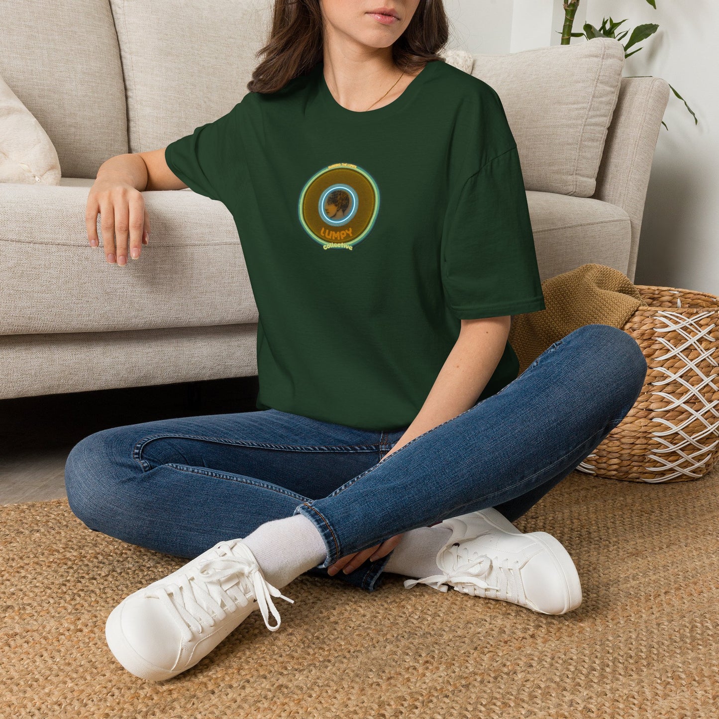 Classic Donut Tee - Unisex Soft-Style - "Lumpy Collective Donut" - bronze/green lumpy donut - variant 5
