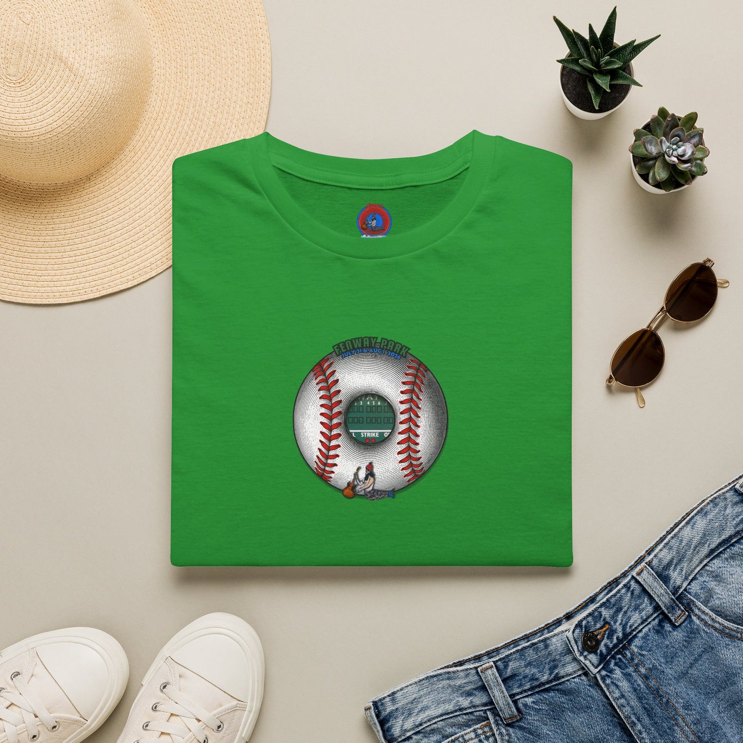 Classic Donut Tee - Unisex Soft-Style - "Phenway Ballpark Donuts" - white/red major league donut - variant 6