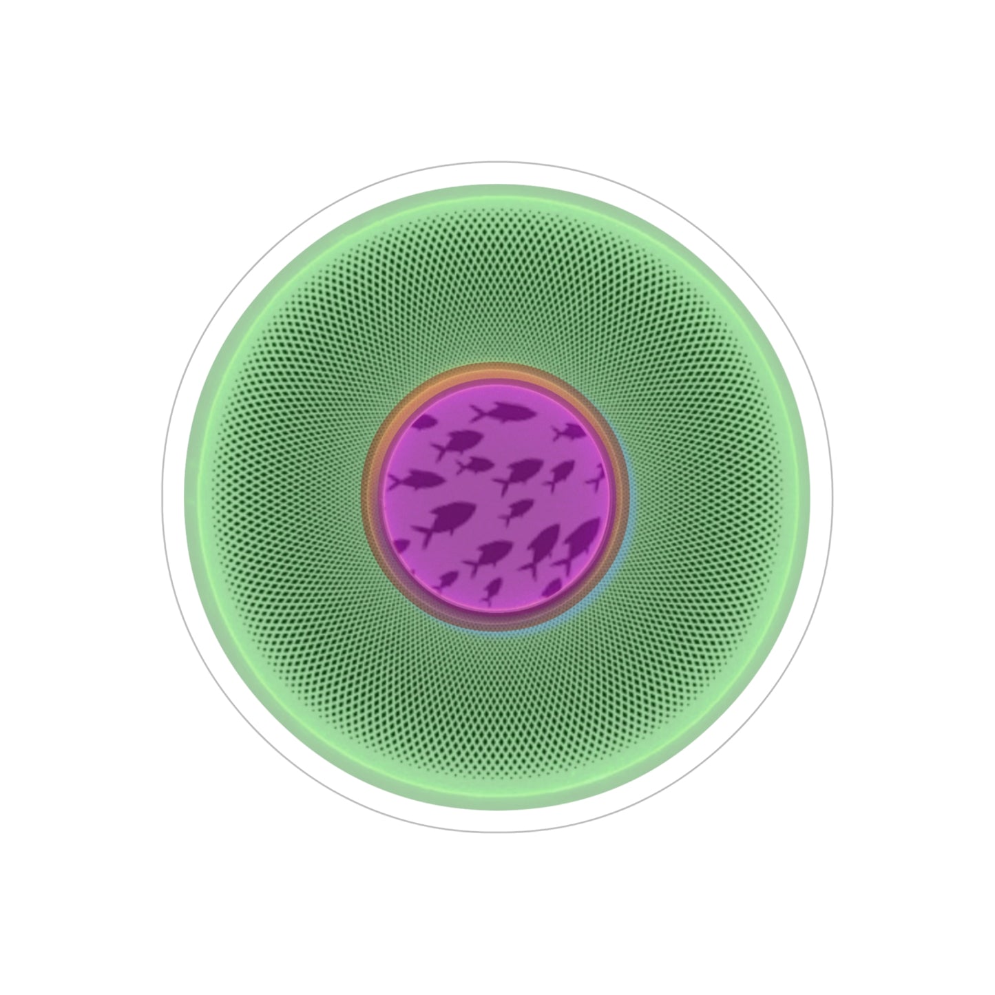 Donut Bumper/Outdoor Sticker - "If I'm Swimming By " -pastel green phatty donut - variant 2 - [Die-Cut] 6"x 6"