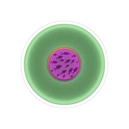 Donut Bumper/Outdoor Sticker - "If I'm Swimming By " -pastel green phatty donut - variant 2 - [Die-Cut] 6"x 6"