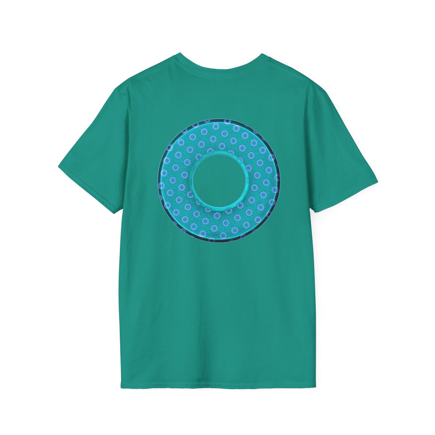 Plain Donuts/Unisex Soft-Style - "Plain Electric Paradoxical Donuts" - light teal/purple donuts