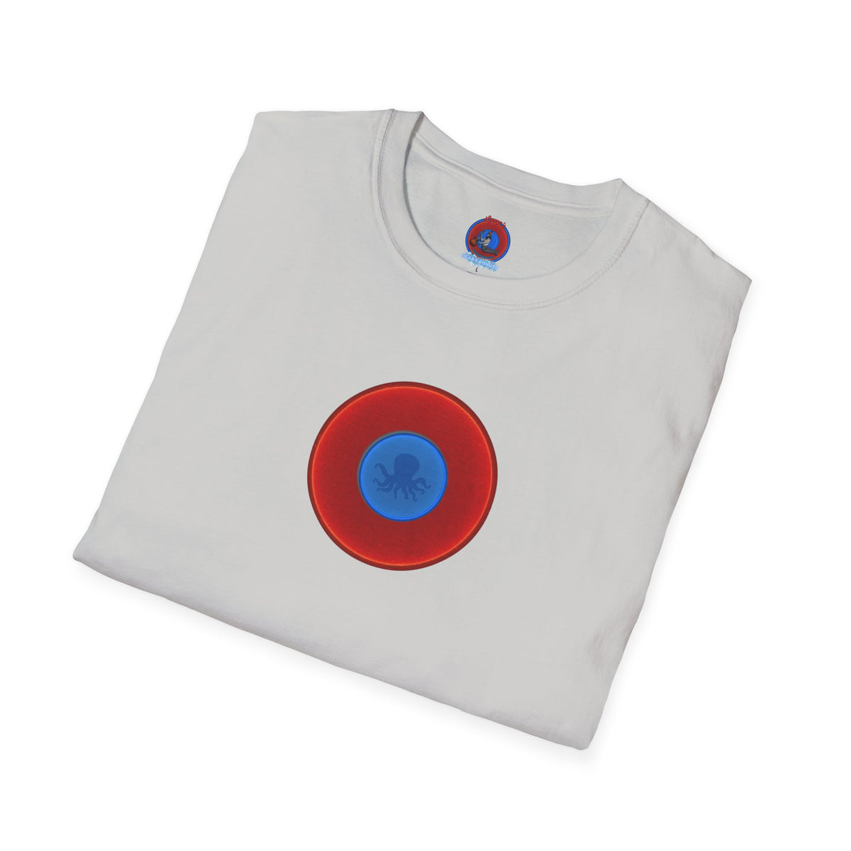 Classic Donut Tee - Unisex Soft-Style - "Octopussy Donut" - series 1.0 -  vivid red donut