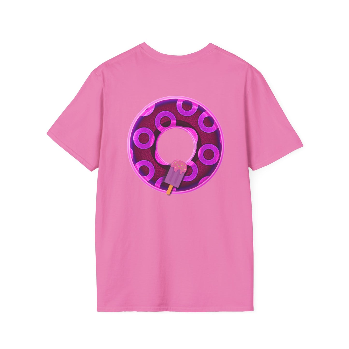Classic Donut Tee - Unisex Soft-Style - "It's Ice Cream Popsicles - YEMSG Donut" - purple/magenta paradox donut - variant 1