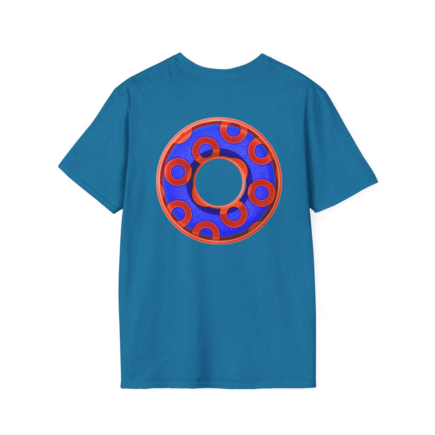 Plain Donuts/Unisex Soft-Style - "Plain Rustic Paradoxical Donuts" - electric blue/red donuts