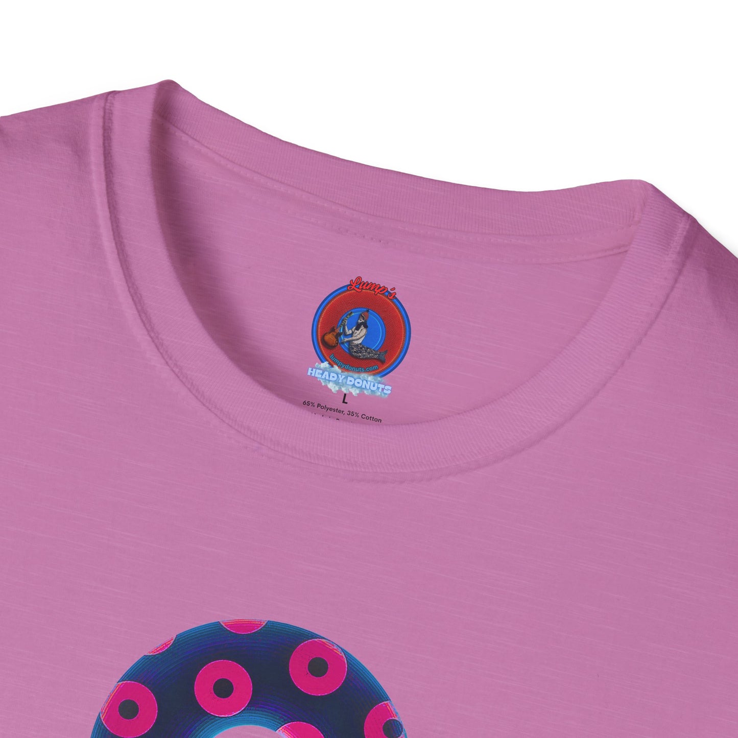 Plain Donuts/Unisex Soft-Style - "Plain Blimpy Paradoxical Donuts" - dark blue/hot pink donuts