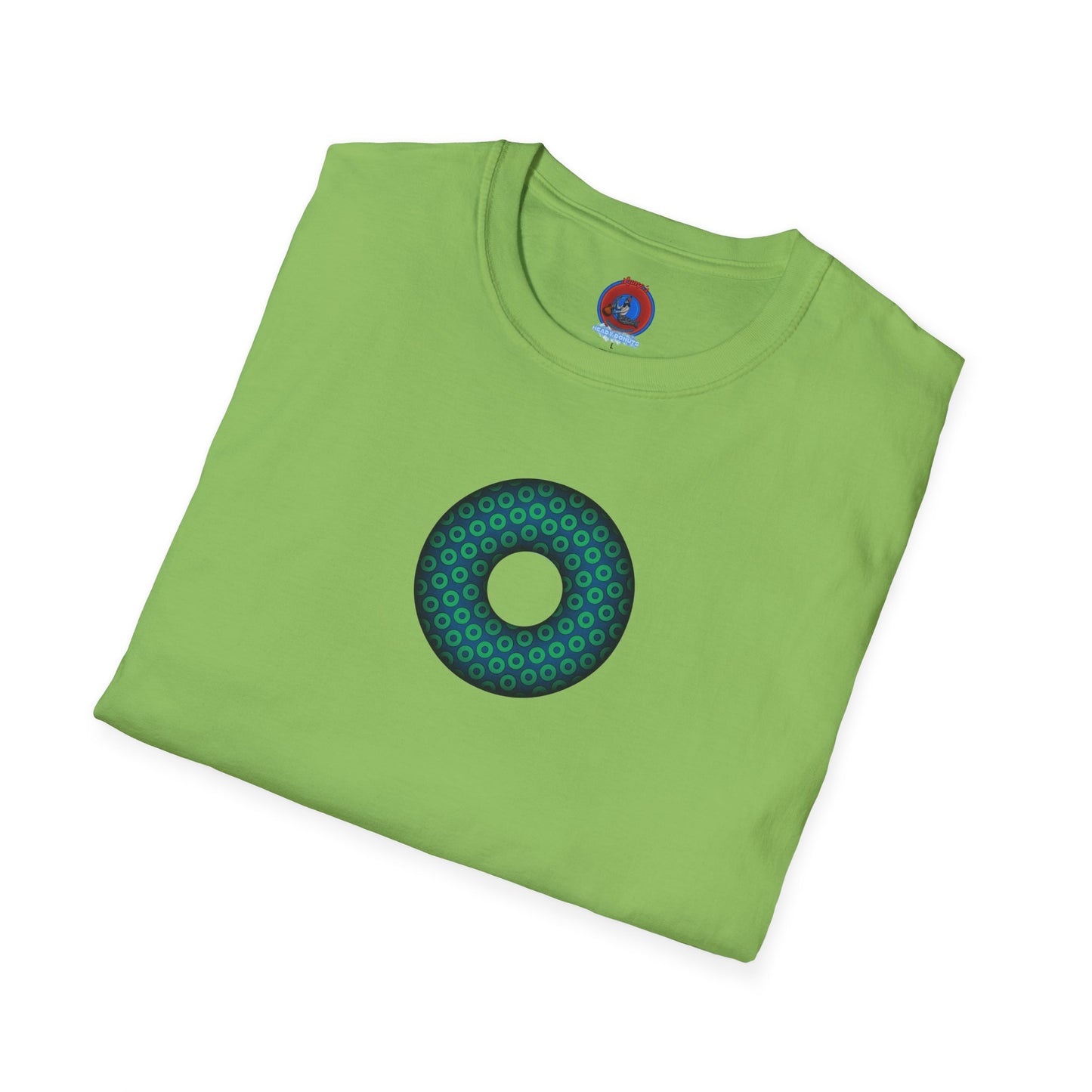 Plain Donuts/Unisex Soft-Style - "Plain Paradoxical Grided Donuts" - light green/midnight teal donuts