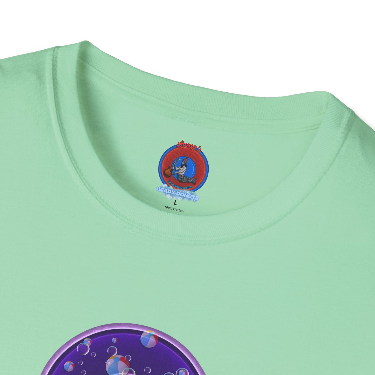 Classic Donut Tee - Unisex Soft-Style - "Sure That Sirens Made This Donut For Me" - vivid dark purple/light purple donut