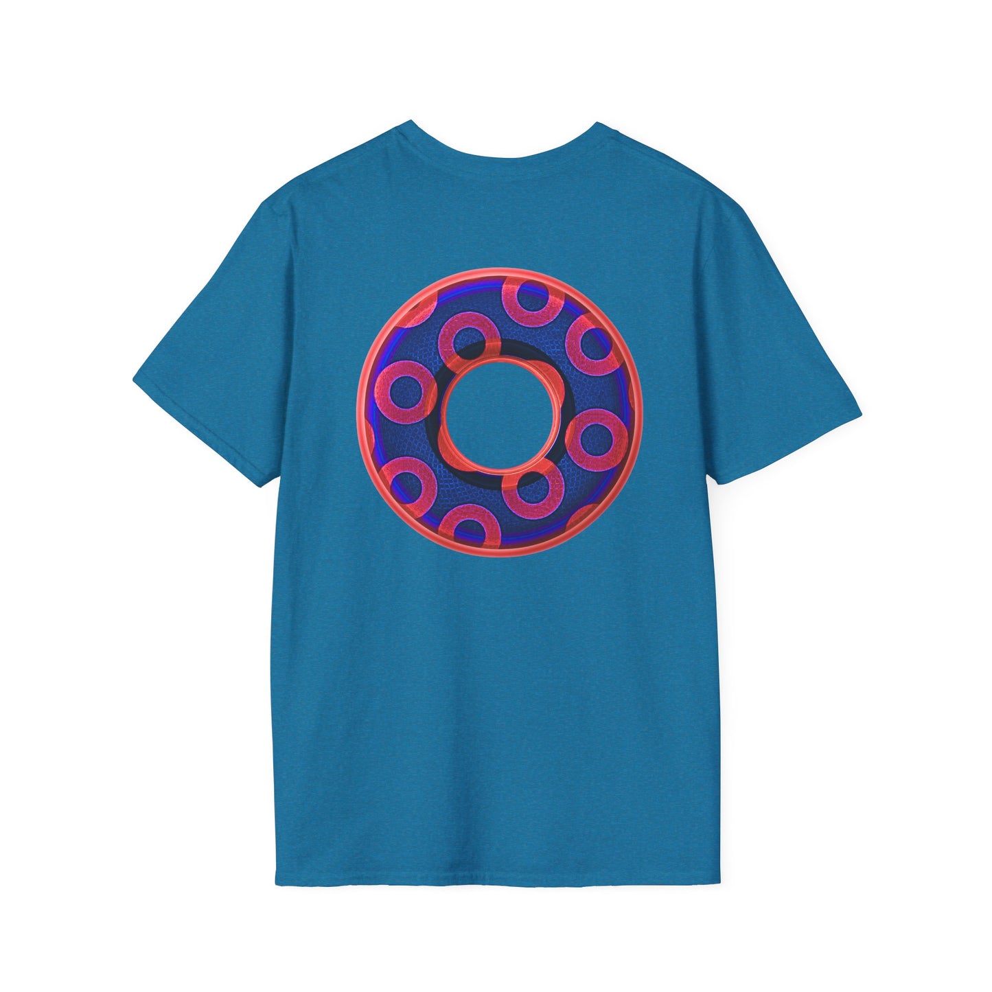 Plain Donuts/Unisex Soft-Style - "Plain Rustic Paradoxical Donuts" - red/dark royal blue donuts