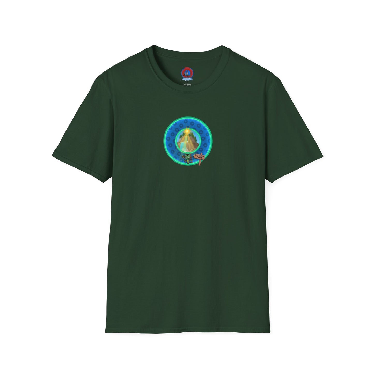 Classic Donut Tee - Unisex Soft-Style - "Devil's Drowning Donuts" - blue/green paradox donut